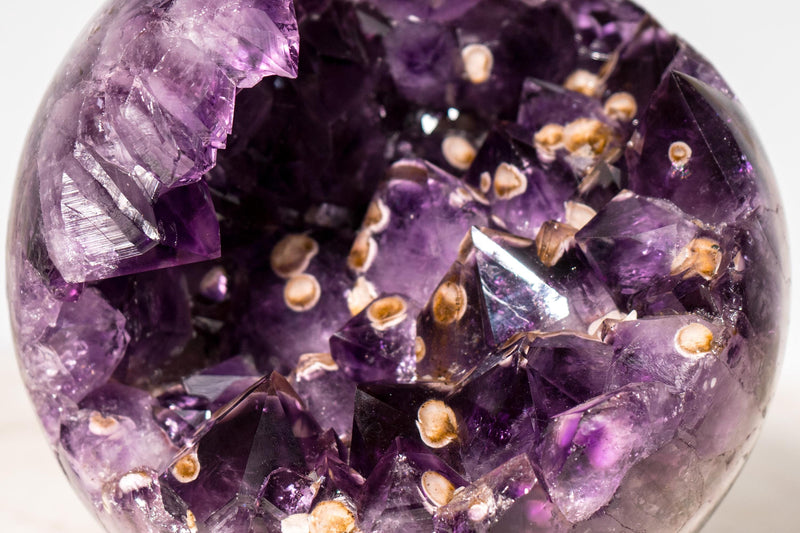 Rare Grape Jelly Amethyst Crystal Sphere with Cristobalite Inclusions - E2D Crystals & Minerals