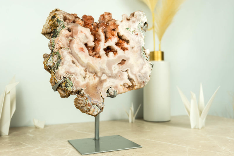 Fabulous Pink and Red Amethyst Geode on Stand with Red Amethyst Druzy