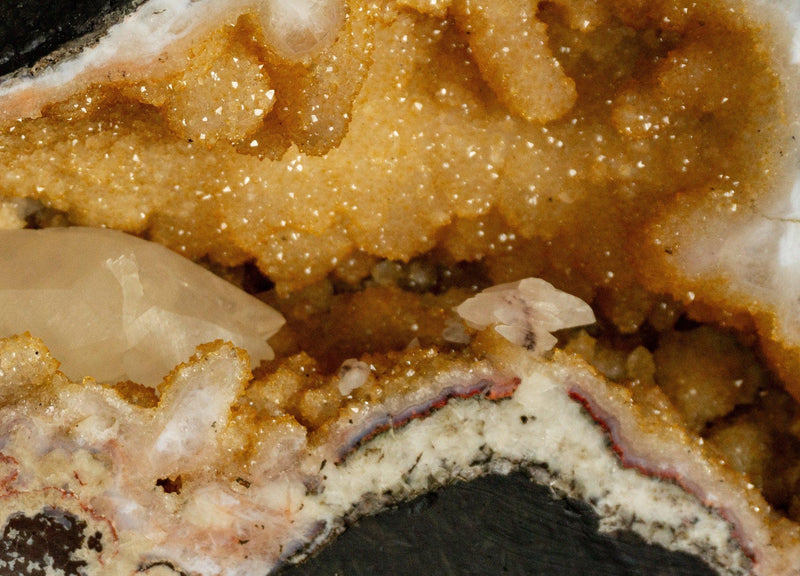 Citrine Crystal Geode with Stalactite Flowers, Deep Yellow collective