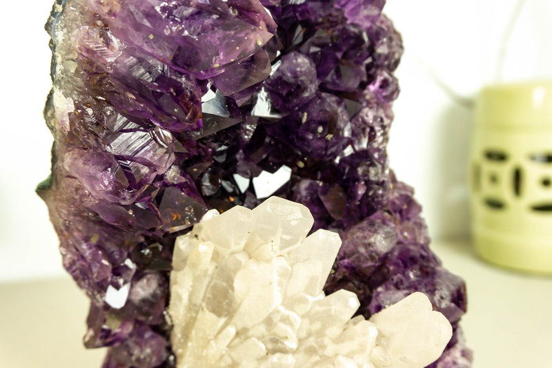 Amethyst Cluster, Deep Purple with Calcite Inclusions collective