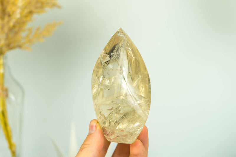 Genuine Unheated Citrine Generator with Tourmaline Inclusion