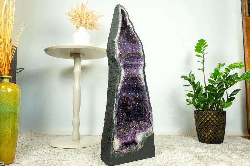 Rare Large Amethyst Geode Cathedral, with Purple Galaxy Amethyst