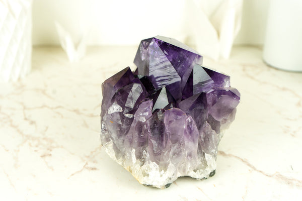 Natürlicher Traubengelee-lila Amethyst-Cluster mit großem Drusy