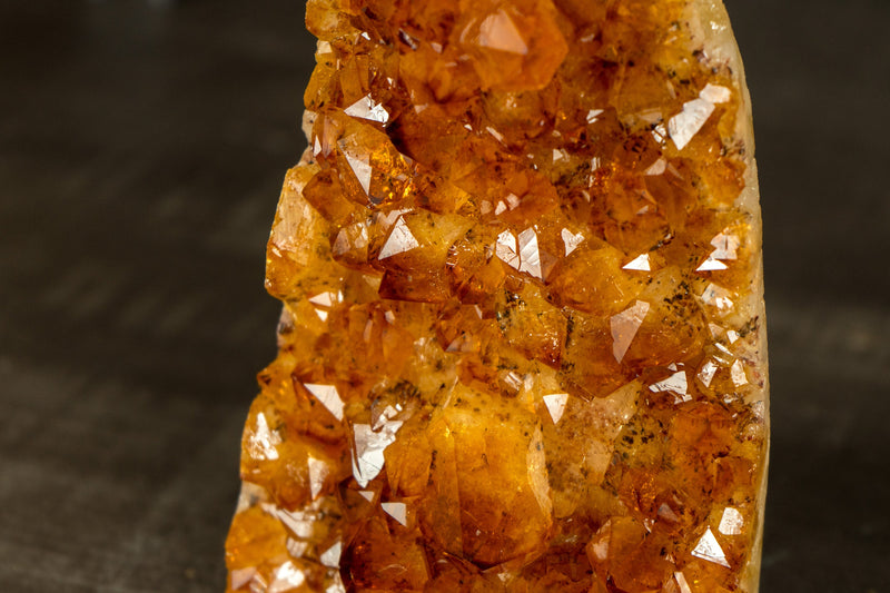 Citrine Crystal Cluster with Display Points of Rich Orange Citrine Druzy