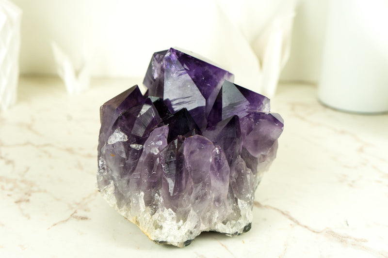 Natürlicher Traubengelee-lila Amethyst-Cluster mit großem Drusy