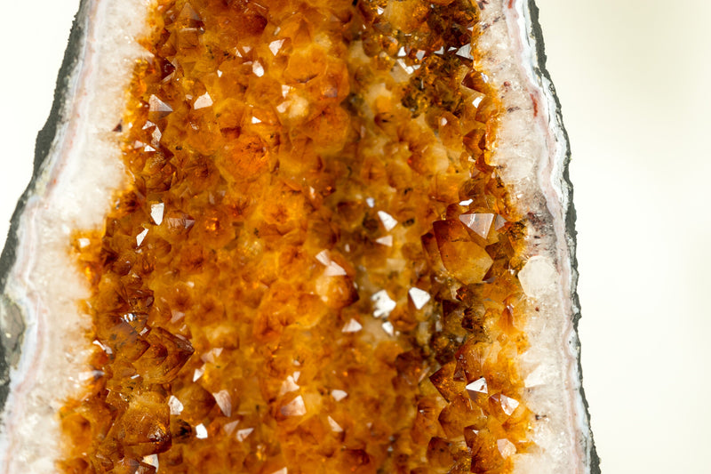 Citrine Geode Cathedral with Sparkling AAA-Grade, Rich Orange Druzy