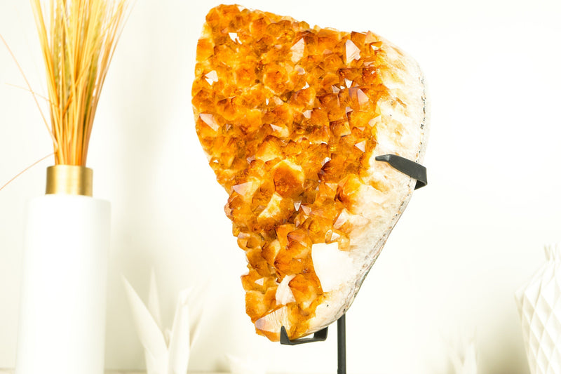 Epic Natural Citrine Cluster with Super Extra, Golden Orange Citrine Crystal Druzy - 29 Lb 17 Inches - E2D Crystals & Minerals