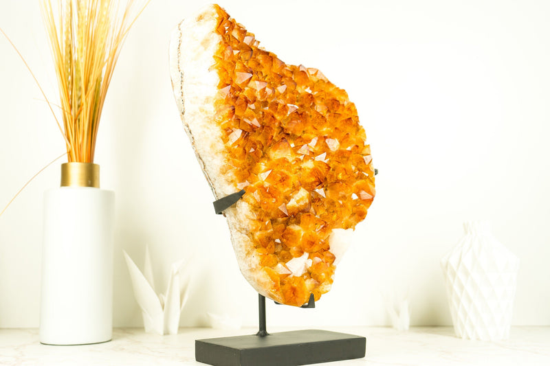 Epic Natural Citrine Cluster with Super Extra, Golden Orange Citrine Crystal Druzy - 29 Lb 17 Inches - E2D Crystals & Minerals