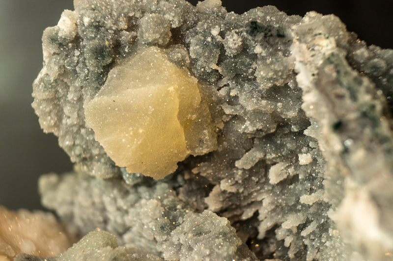 Natural Anatomical Crystal Heart with Green and White Sugar Druzy Amethyst